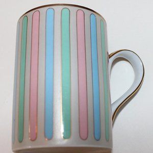 Four. (4) Fitz & Floyd Pastel Colonnade Porcelain Mugs
